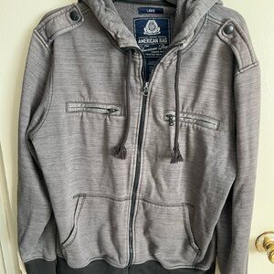 American Rag Men's Charcoal Zip-Up Sweater